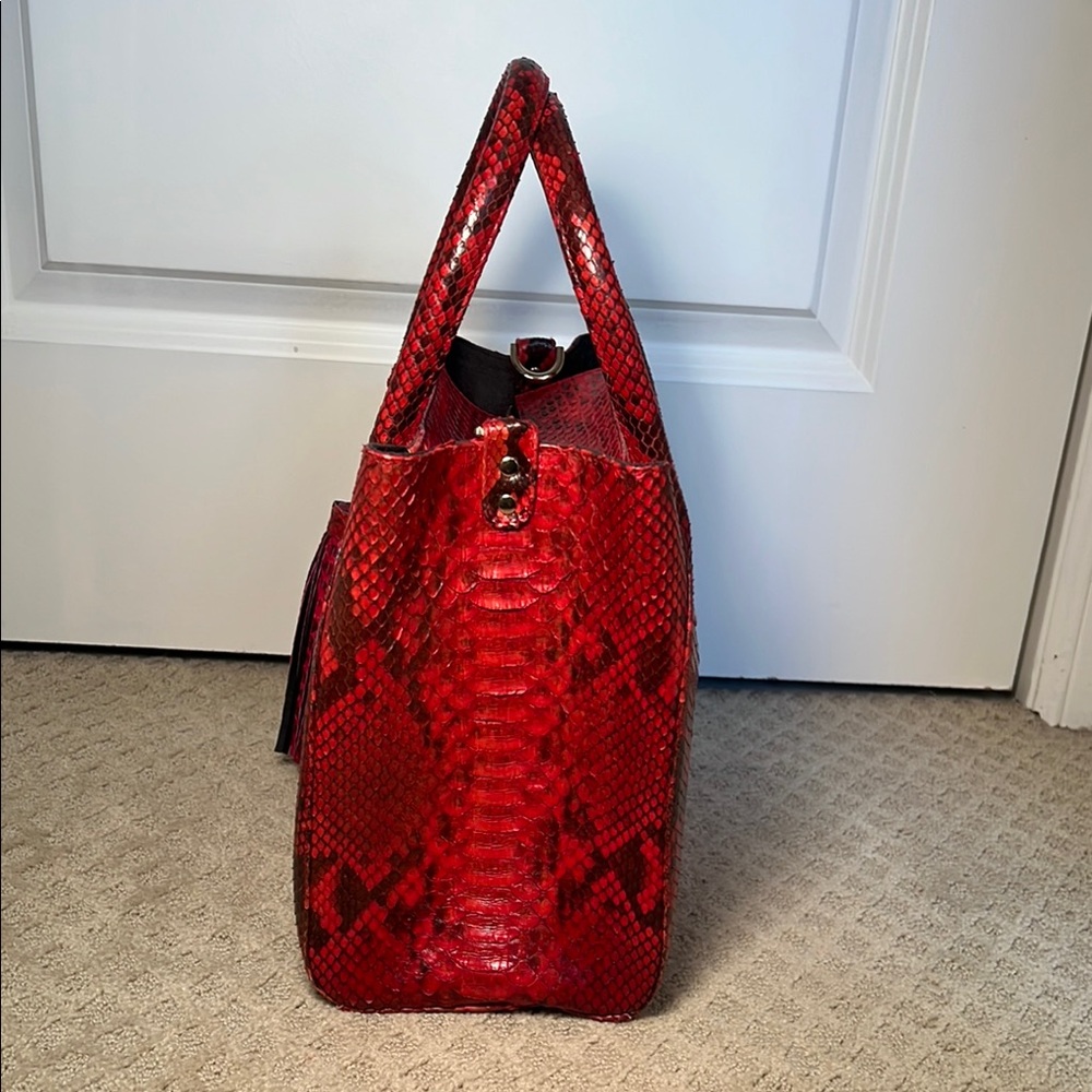 Red Python Tote Bag - image 4